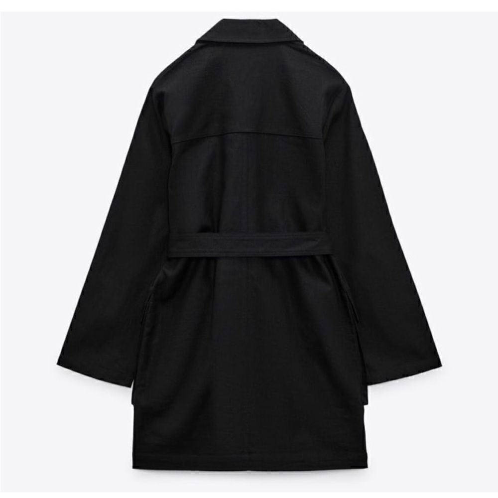 NWT Zara Linen Blend Belted Jacket, Size XS - Picture 10 of 16